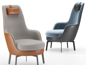 flexform guscioalto lounge chairs 3Dモデル