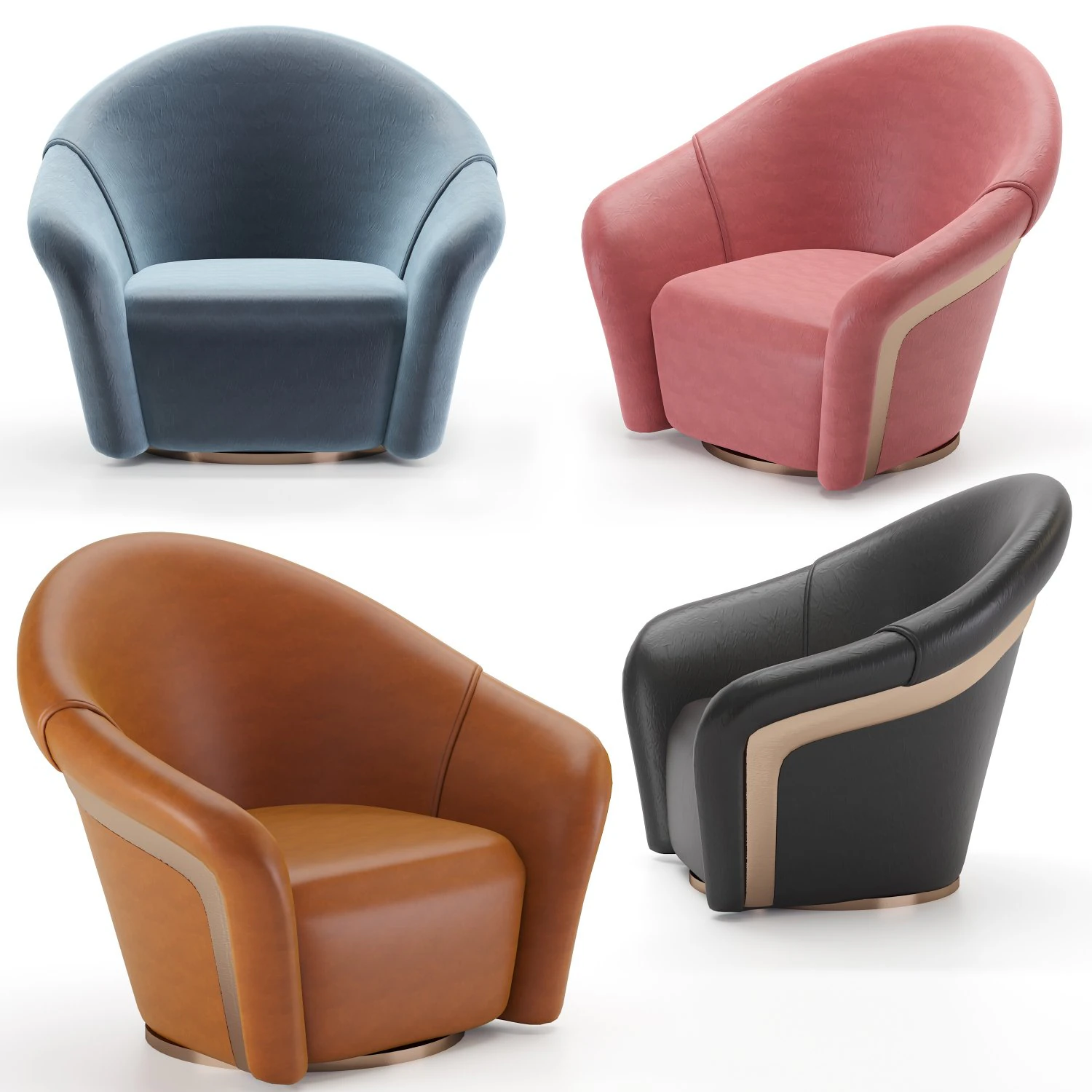 portofino armchair 3D Model .c4d .max .obj .3ds .fbx .stl .blend 