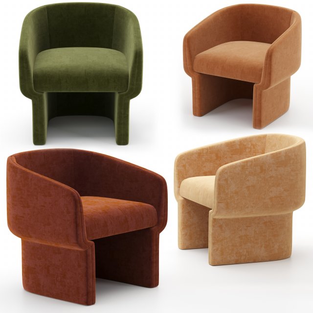 jessie accent chair 3D Model .c4d .max .obj .3ds .fbx .stl .blend 