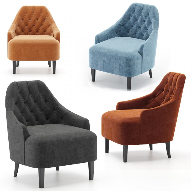 berto salotti armchair 3D-Modell .c4d .max .obj .3ds .fbx .stl .blend 