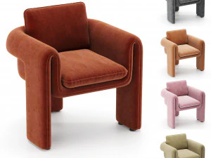 フローリアベルベットチェア 3Dモデル