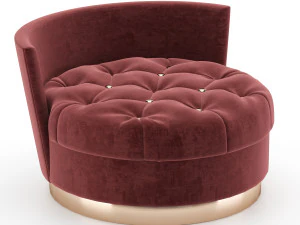 velvet chaise lounge chair 3D Model