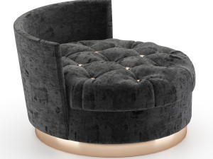 velvet chaise lounge chair 3D Модель