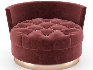 velvet chaise lounge chair 3D Модель