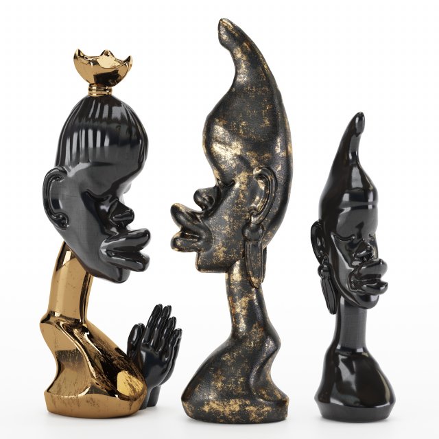 african pottery decor 3D Model .c4d .max .obj .3ds .fbx .stl .blend 