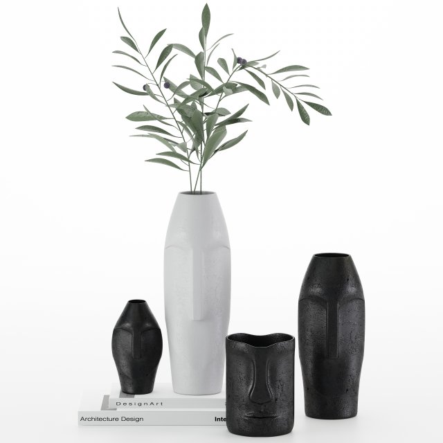 decor ceramic set06 3D Model .c4d .max .obj .3ds .fbx .stl .blend 