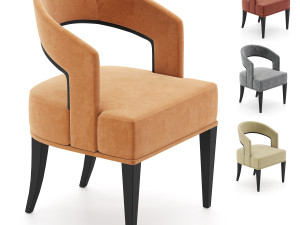 gold curved accent chair Modello 3D