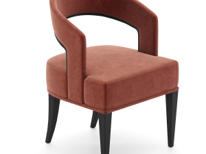 gold curved accent chair Modelo 3D