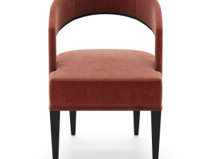 gold curved accent chair Modelo 3D