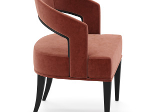 gold curved accent chair Modelo 3D