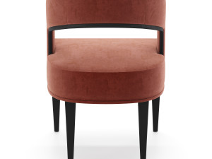 gold curved accent chair Modelo 3D
