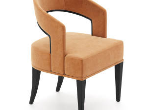 gold curved accent chair Modelo 3D