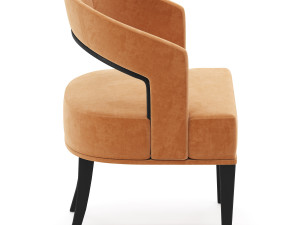 gold curved accent chair Modelo 3D
