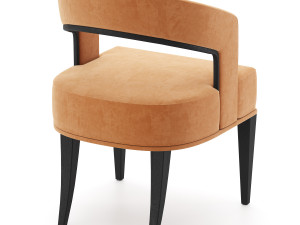 gold curved accent chair Modelo 3D