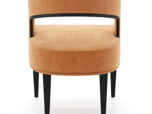 gold curved accent chair Modelo 3D