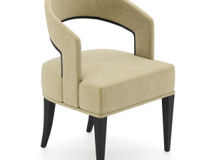 gold curved accent chair Modelo 3D