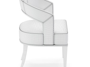 gold curved accent chair Modelo 3D