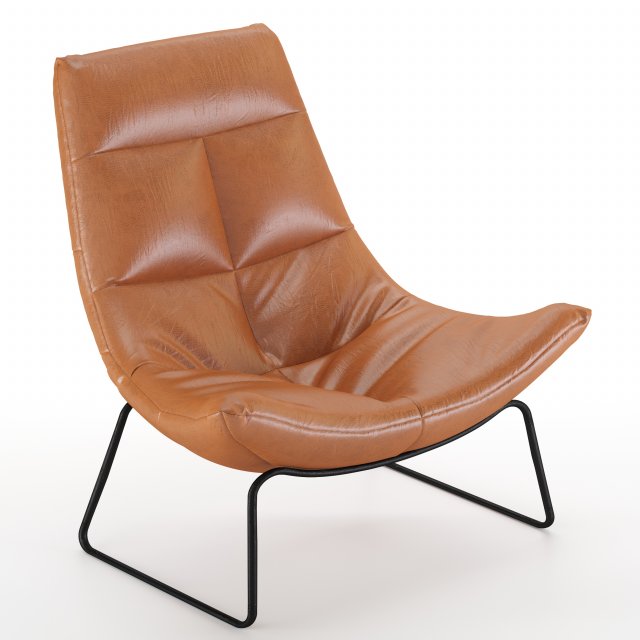 Ronde Geavanceerde Deskundige leren fauteuil hugo armchair 3D Model in Chair 3DExport