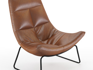 leren fauteuil hugo armchair 3D 模型