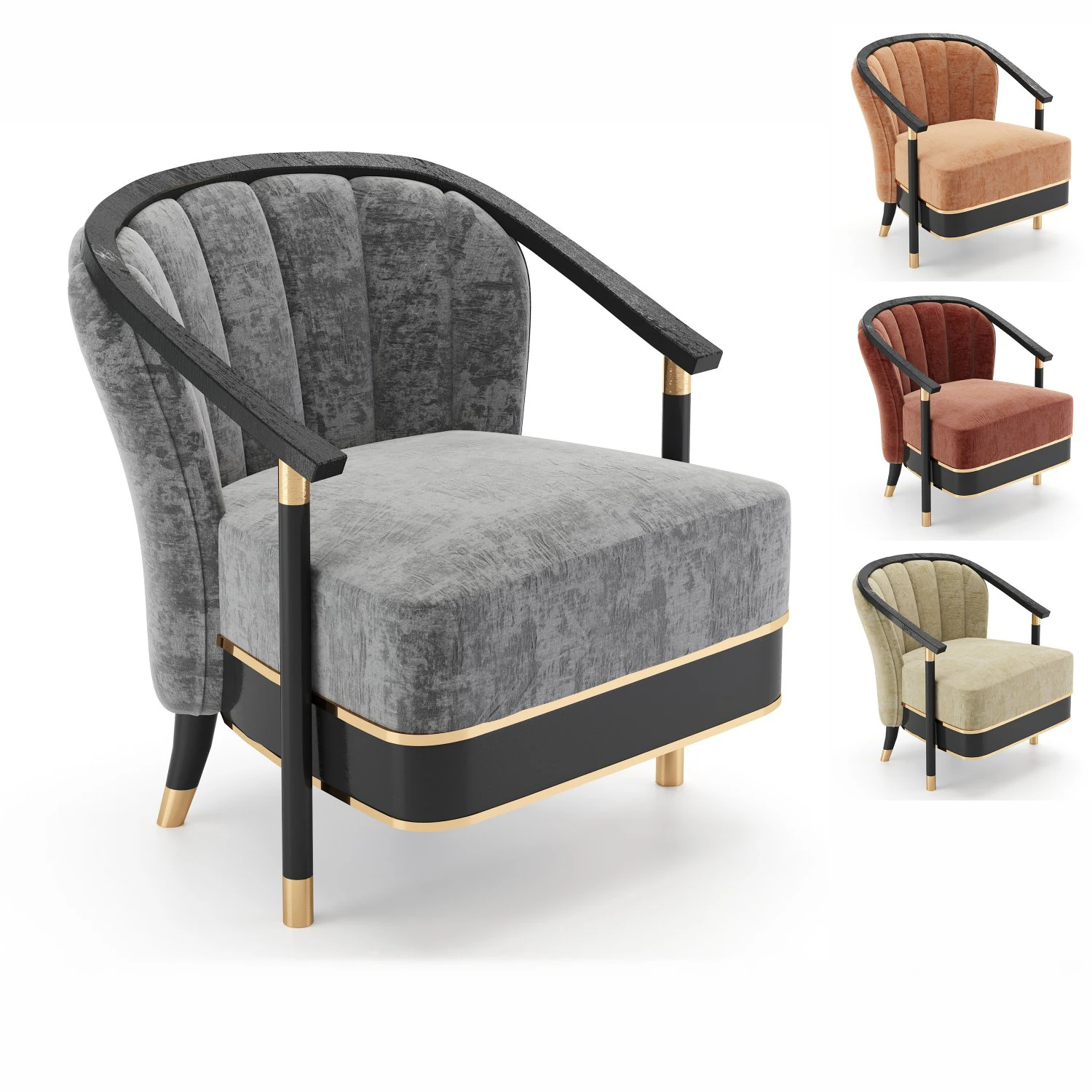 serena armchair 3D Model .c4d .max .obj .3ds .fbx .stl .blend
