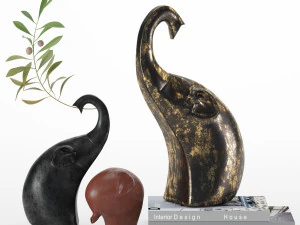 象の置物装飾 3Dモデル