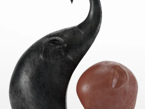 elephant figurines decor 3D Model