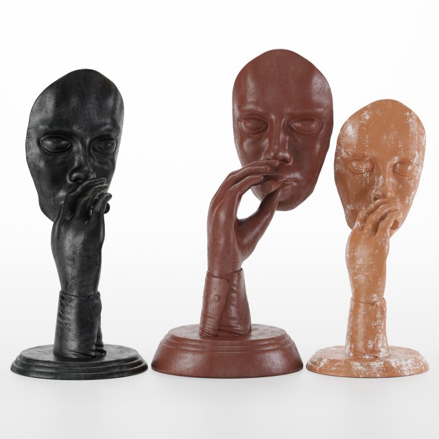 retro smoker sculpture set11 3D मॉडल .c4d .max .obj .3ds .fbx .stl .blend 