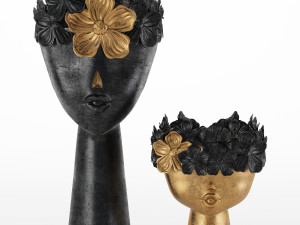 floral girls bust statue Modello 3D