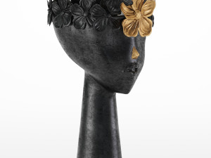 floral girls bust statue 3D Model