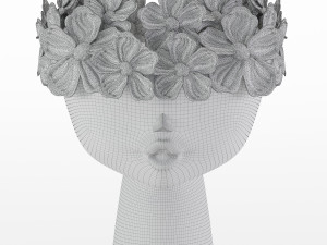 floral girls bust statue 3D Model