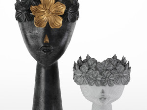 floral girls bust statue 3D Model