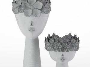 floral girls bust statue 3D Model
