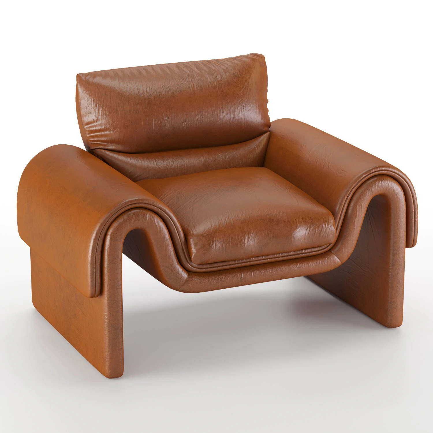 poltrona de couro vintage de sede Modelo 3D .c4d .max .obj .3ds .fbx .stl .blend 