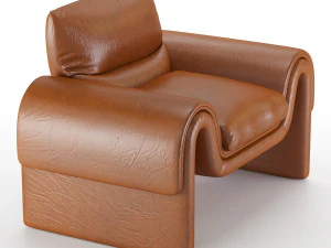 poltrona de couro vintage de sede Modelo 3D