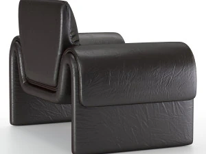 poltrona de couro vintage de sede Modelo 3D