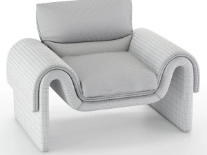 poltrona de couro vintage de sede Modelo 3D