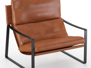 david modern leather armchair Modelo 3D