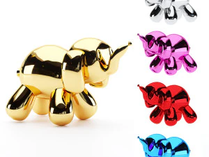 風船象の彫刻 3Dモデル