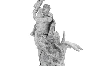 statue of hecules slying the lernaean hydra Modèle 3D