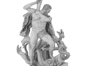 statue of hecules slying the lernaean hydra Modèle 3D