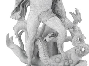 statue of hecules slying the lernaean hydra Modèle 3D