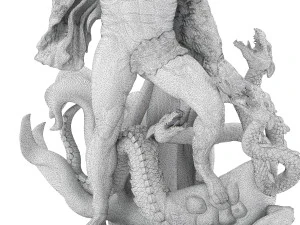 statua di Ercole che uccide l'idra di Lerna Modello 3D