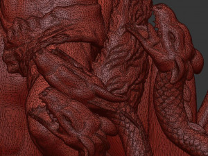 statue of hecules slying the lernaean hydra Modèle 3D