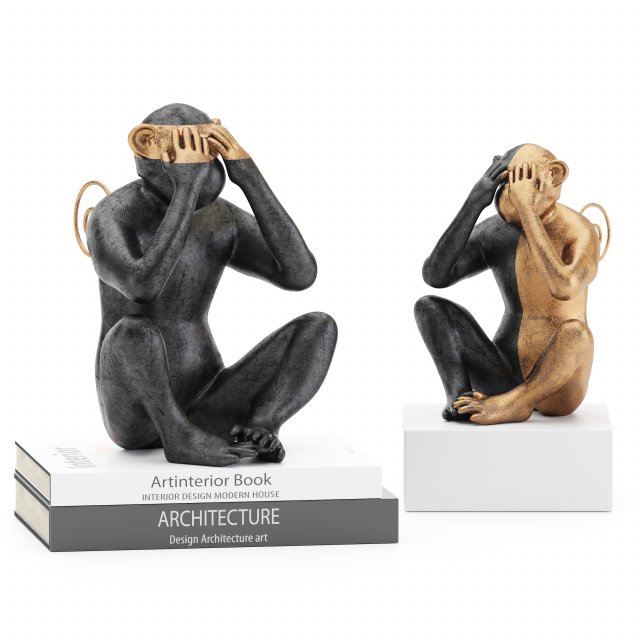 monkey decor Model 3D .c4d .max .obj .3ds .fbx .stl .blend 