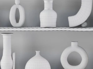 decor vase set42 3D Model