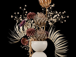 Dried Flowers in Vase 3D Модель
