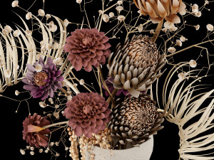 Dried Flowers in Vase 3D Модель