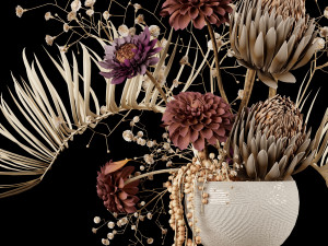 Dried Flowers in Vase 3D Модель