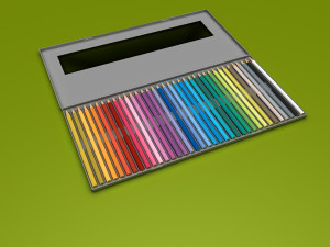 colored pencils box set 3D 모델