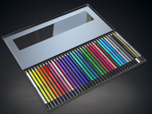colored pencils box set Modèle 3D